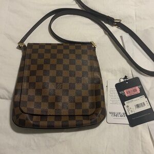 Louis Vuitton Brown Checkered Crossbody Bag